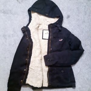 Hollister Sherpa Lined Hoodie Jacket
